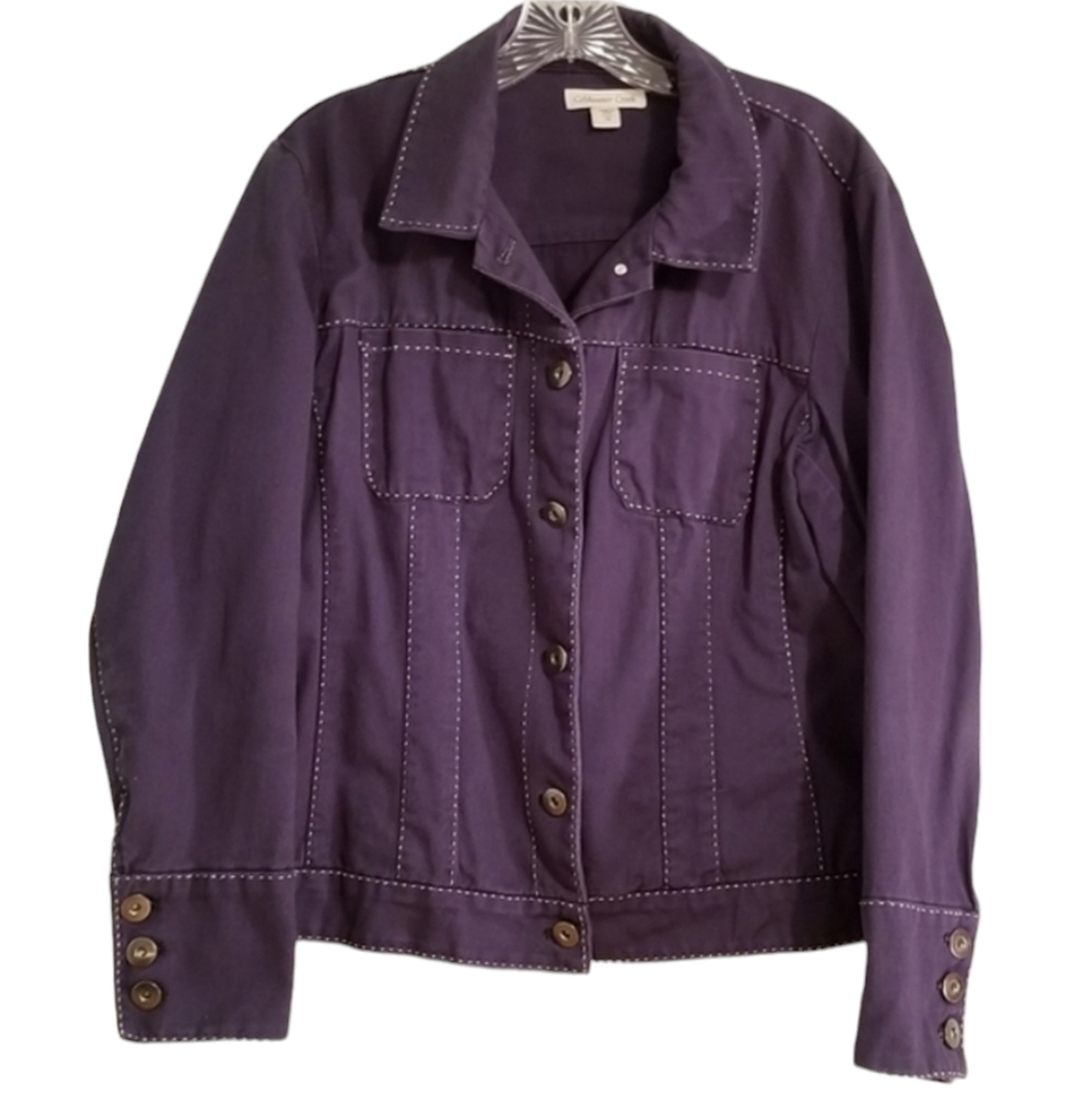 COLDWATER CREEK | NAVY TWILL JACKET, SZ 16